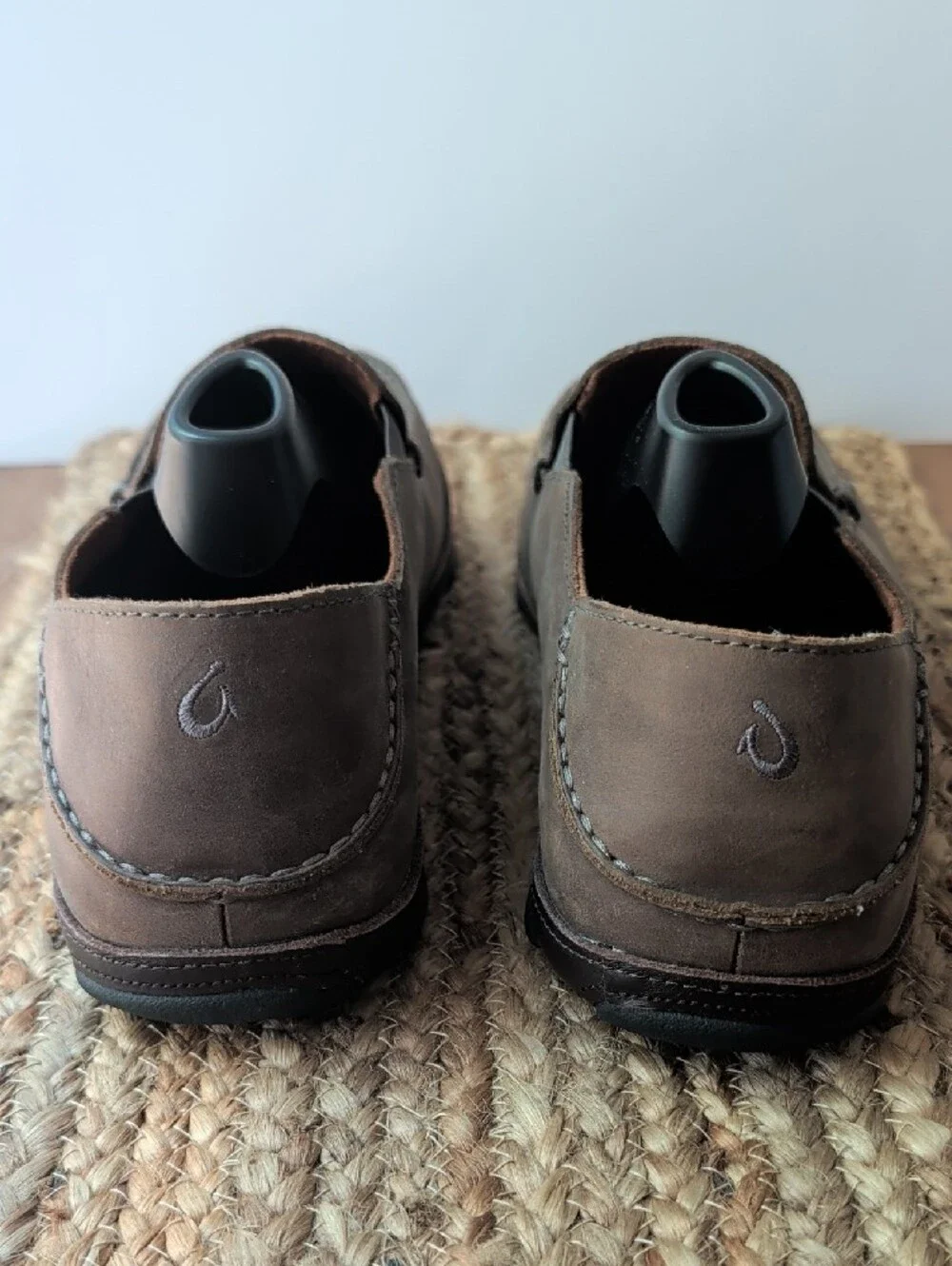 OluKai Men's Brown Moloa Leather Slip-On Loafers - Picture 5 of 11